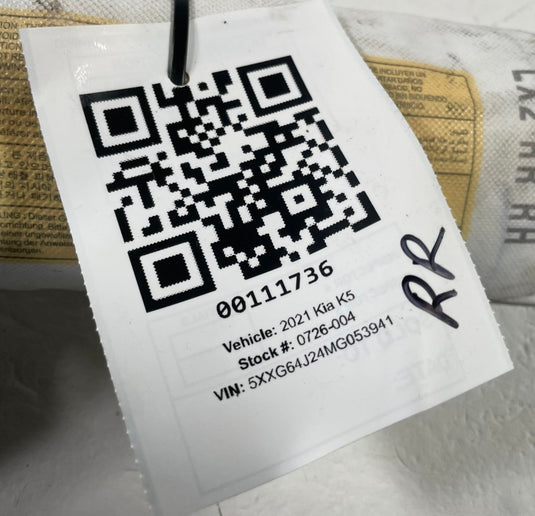 2021 - 2024 KIA K5 REAR RIGHT PASSSENGER SIDE SEAT AIRBAG AIR BAG