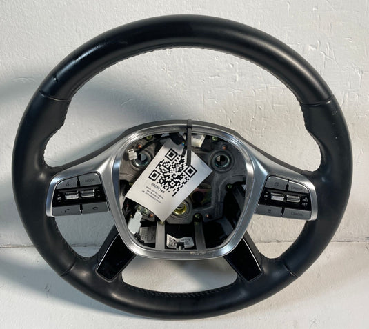 2020-25 KIA TELLURIDE STEERING WHEEL BLACK LEATHER W/ CONTROL SWITCHES 
