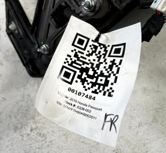 2019-2025 HONDA PASSPORT FRONT RIGHT SIDE EXTERIOR DOOR MIRROR BLACK