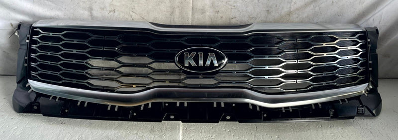 Load image into Gallery viewer, 2020 - 2022 KIA TELLURIDE FRONT UPPER GRILL PANEL CHROME 86350-S9100 # 114377
