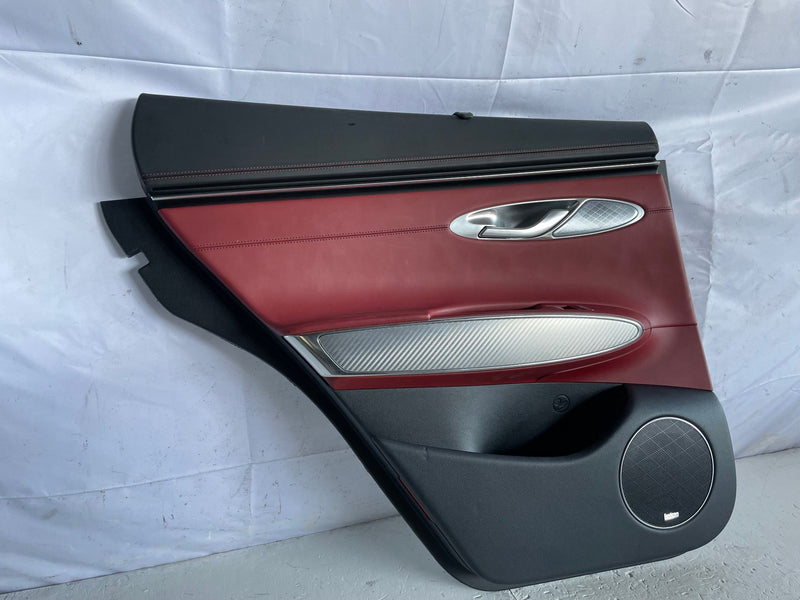 Load image into Gallery viewer, 2022-2025 GENESIS GV70 REAR LEFT INNER DOOR TRIM COVER PANEL RED/BLACK # 107556
