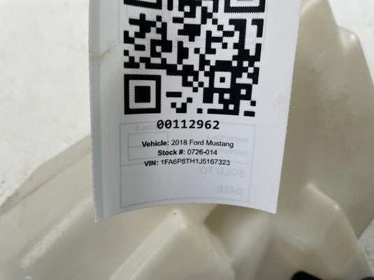 2018 - 2023 FORD MUSTANG WINDSHIELD WASHER FLUID RESERVOIR TANK 2.3L