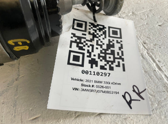 2019-2023 BMW 330i xDrive G20 REAR RIGHT PASSENGER AXLE SHAFT HALFSHAFT