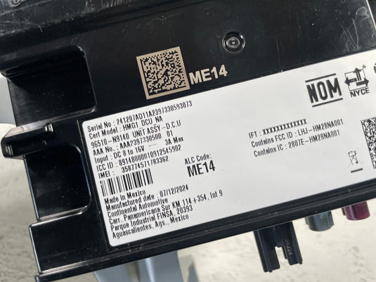 25-26 HYUNDAI TUCSON TELEMATICS COMMUNICATION CONTROL MODULE 96510-N9140