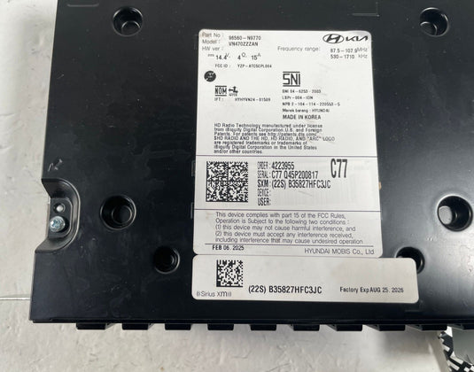 25-26 HYUNDAI TUCSON AUDIO RADIO RECEIVER HEAD MODULE UNIT 96560-N9770