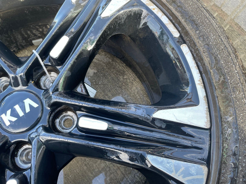 Load image into Gallery viewer, KIA K5 18x7-1/2 MACHINED BLACK ALLOY WHEEL RIM W/TIRE (ONLY#1) 2021-2024 #111797

