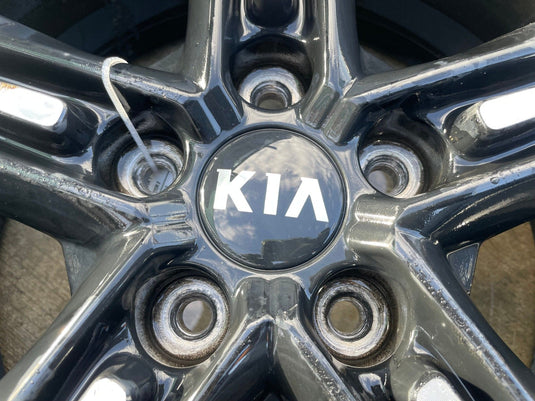 KIA K5 18x7-1/2 MACHINED BLACK ALLOY WHEEL RIM W/TIRE (ONLY#1) 2021-2024 #111800