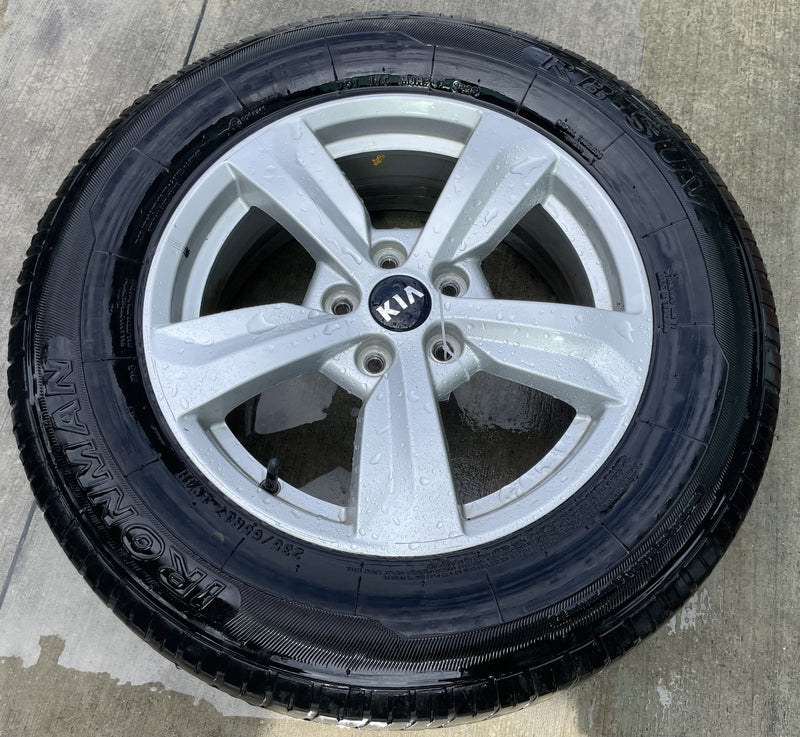 Load image into Gallery viewer, KIA SORENTO 17x7 5 SPOKE SILVER ALLOY WHEEL W/TIRE (ONLY#1) 2021-2025 # 110145
