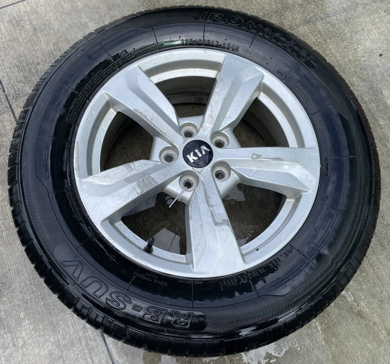 Load image into Gallery viewer, KIA SORENTO 17x7 5 SPOKE SILVER ALLOY WHEEL W/TIRE (ONLY#1) 2021-2025 # 110143
