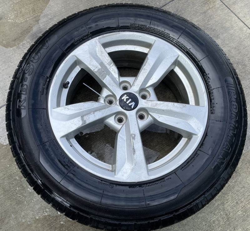 Load image into Gallery viewer, KIA SORENTO 17x7 5 SPOKE SILVER ALLOY WHEEL W/TIRE (ONLY#1) 2021-2025 # 110143
