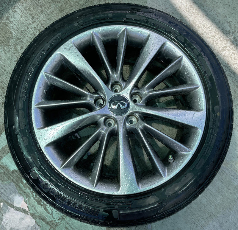 Load image into Gallery viewer, INFINITI Q50 18x7.5 15 V SPOKE ALLOY WHEEL RIM W/ TIRE (ONLY#1) 18-24 # 112496
