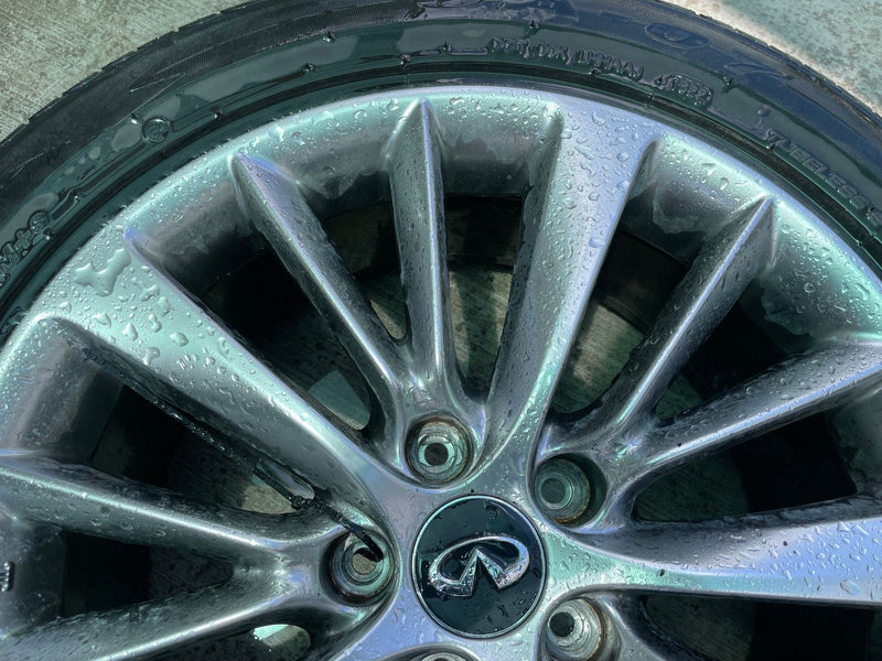 Load image into Gallery viewer, INFINITI Q50 18x7.5 15 V SPOKE ALLOY WHEEL RIM W/ TIRE (ONLY#1) 18-24 # 112496
