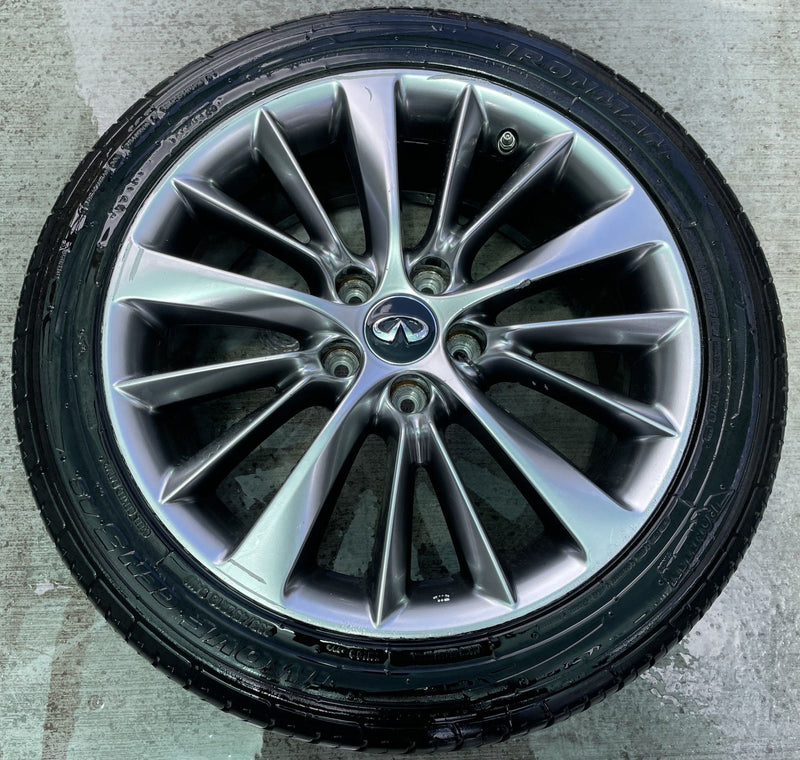 Load image into Gallery viewer, INFINITI Q50 18x7.5 15 V SPOKE ALLOY WHEEL RIM W/ TIRE (ONLY#1) 18-24 # 112488
