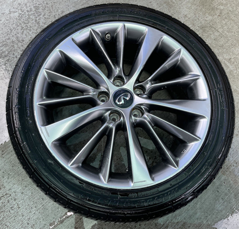 Load image into Gallery viewer, INFINITI Q50 18x7.5 15 V SPOKE ALLOY WHEEL RIM W/ TIRE (ONLY#1) 18-24 # 112488
