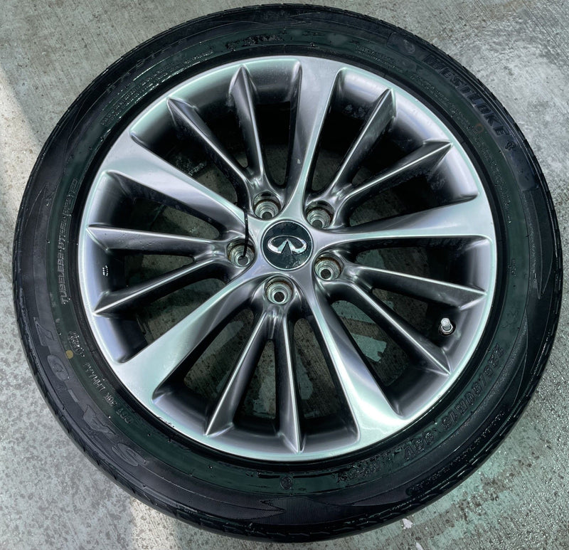 Load image into Gallery viewer, INFINITI Q50 18x7.5 15 V SPOKE ALLOY WHEEL RIM W/ TIRE (ONLY#1) 18-24 # 112490
