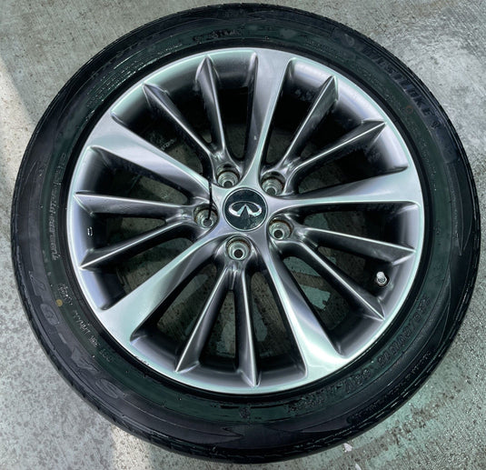 INFINITI Q50 18x7.5 15 V SPOKE ALLOY WHEEL RIM W/ TIRE (ONLY#1) 18-24 # 112490