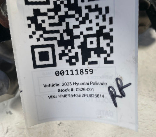 2020-2025 HYUNDAI PALISADE FWD REAR RIGHT SPINDLE KNUCKLE W/ BEARING HUB