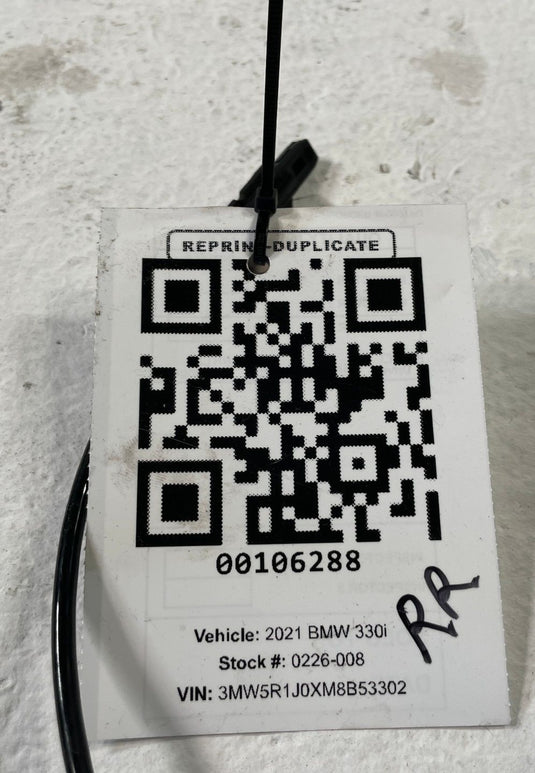 2019-2025 BMW 330I G20 REAR RIGHT PASSENGER SIDE ABS WHEEL SPEED SENSOR