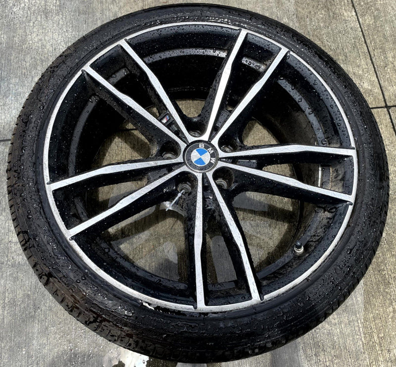 Load image into Gallery viewer, BMW 330i FRONT 19x8'' STYLE 791M 5 DOUBLE SPOKE WHEEL RIM W/ TIRE 19-25 # 110323
