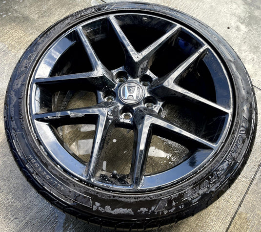 HONDA CIVIC SPORT 18x8J 5 V SPOKE ALLOY WHEEL RIM W/TIRE (ONLY