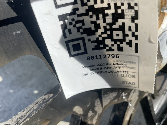 KIA TELLURIDE 20x7-1/2 14 SPOKE ALLOY WHEEL RIM W/TIRE (ONLY#1) 21-22 # 112796