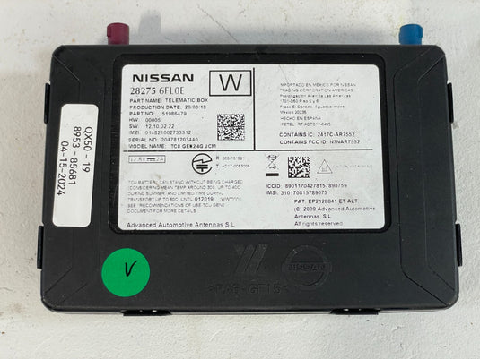 2019 INFINITI QX50 COMMUNICATION CONTROL MODULE UNIT 28275-6FLOE