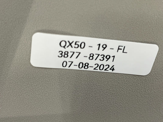 2019 - 2020 INFINITI QX50 FRONT LEFT DRIVER SIDE SUNVISOR SUN VISOR GRAY