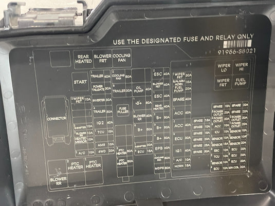 2020 - 2022 HYUNDAI PALISADE ENGINE FUSE RELAY BOX MODULE UPPER COVER